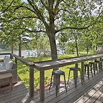 Waterfront Lake Hamilton Home Deck, Fire Pit