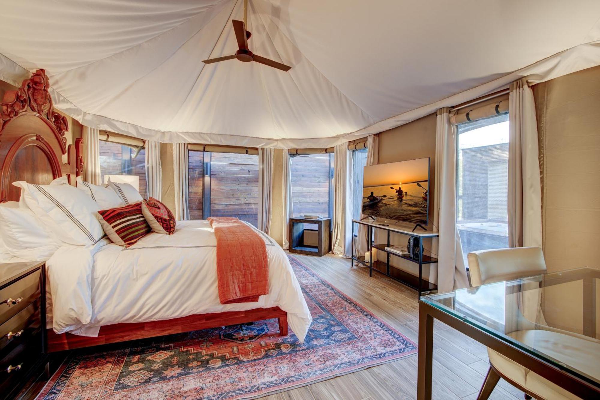 Luxury tent The Covey Bluebird House A Luxury African Tent Retreat On Stocked Bass Pond Hot Springs