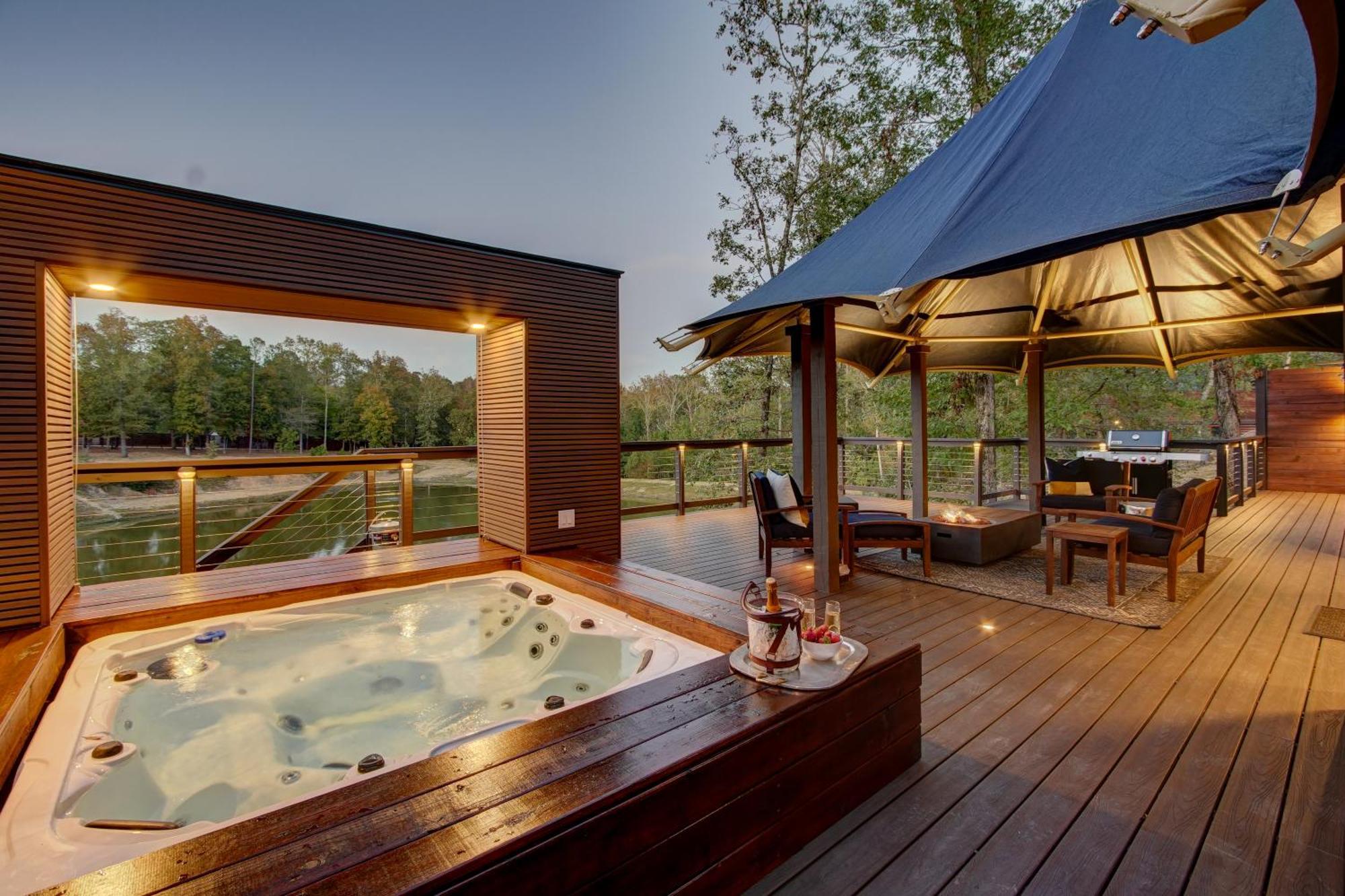 Luxury tent The Covey Bluebird House A Luxury African Tent Retreat On Stocked Bass Pond *